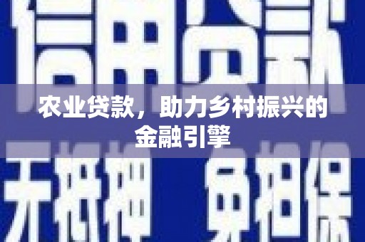 阜平农业贷款，助力乡村振兴的金融引擎