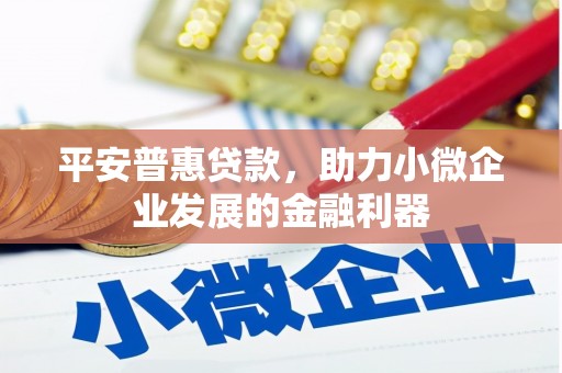 阜平平安普惠贷款，助力小微企业发展的金融利器