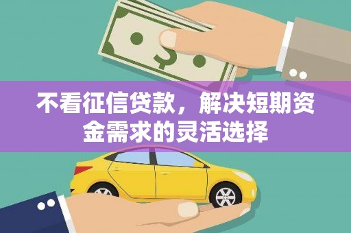 阜平不看征信贷款，解决短期资金需求的灵活选择