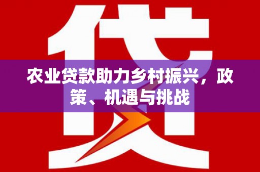 阜平农业贷款助力乡村振兴，政策、机遇与挑战