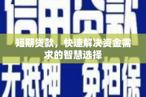 阜平短期贷款，快速解决资金需求的智慧选择