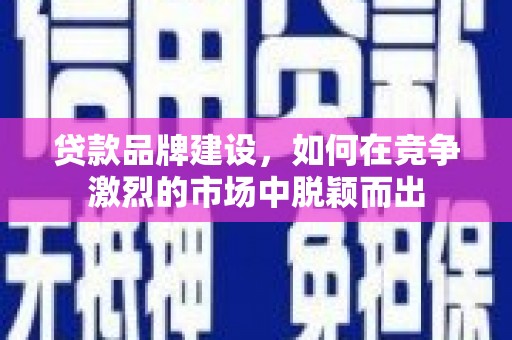 阜平贷款品牌建设，如何在竞争激烈的市场中脱颖而出