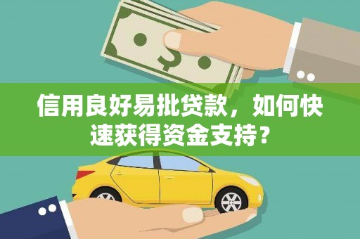 阜平信用良好易批贷款，如何快速获得资金支持？