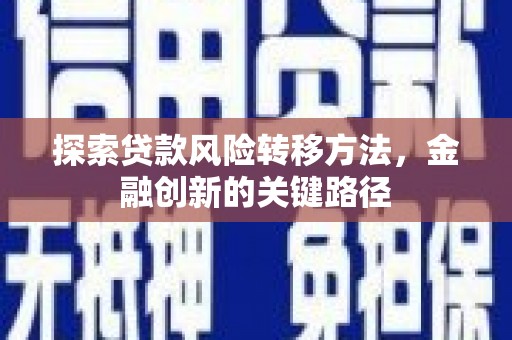 阜平探索贷款风险转移方法，金融创新的关键路径