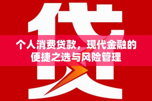 阜平个人消费贷款，现代金融的便捷之选与风险管理