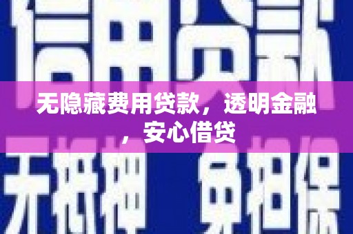 阜平无隐藏费用贷款，透明金融，安心借贷