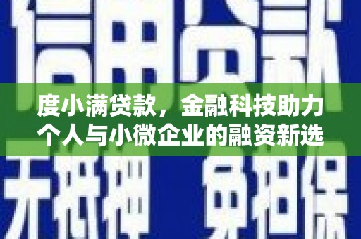 阜平度小满贷款，金融科技助力个人与小微企业的融资新选择