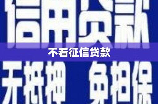 阜平不看征信贷款
