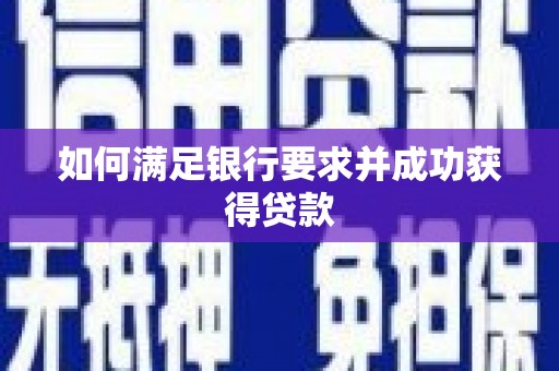 阜平如何满足银行要求并成功获得贷款