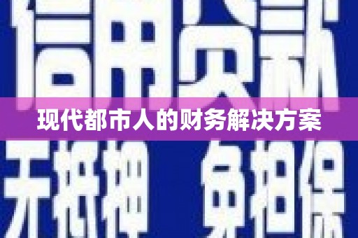 阜平现代都市人的财务解决方案